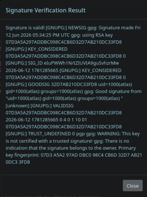 Verification popup showing id command output — SSTI confirmed
